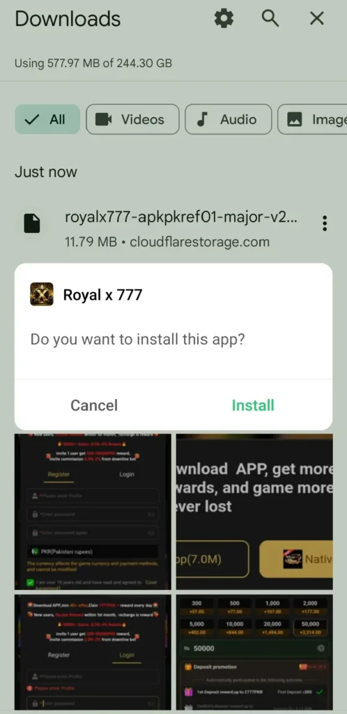 Royalx777 download apk interface screen 6