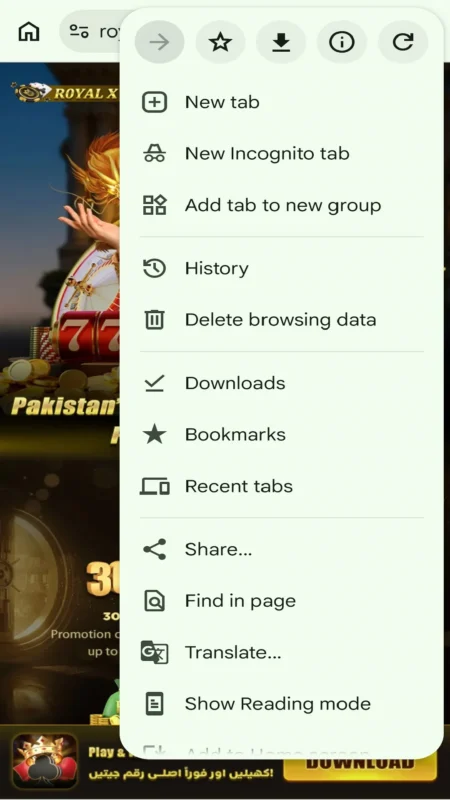 Royalx777 download apk account settings page
