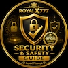 Royalx777 Security & Safety Guide featured image with official verification badge, golden security shield, padlock icon, and account protection design.