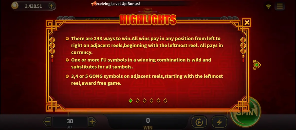 88 Fortunes Game Highlights 88 Fortunes Game highlights showing main features and bonus options