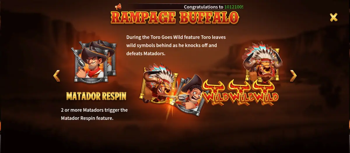 Rampage Buffalo Symbol Rampage Buffalo Game buffalo symbol and reel gameplay