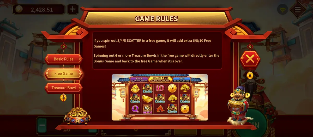 God of Wealth Free Game God of Wealth Free Game feature screen