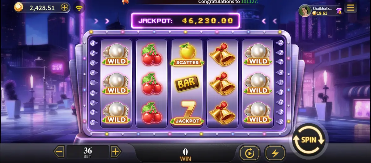 Fruit Mary Game Fruit Mary Game main screen with fruit symbols Wild Scatter and Jackpot