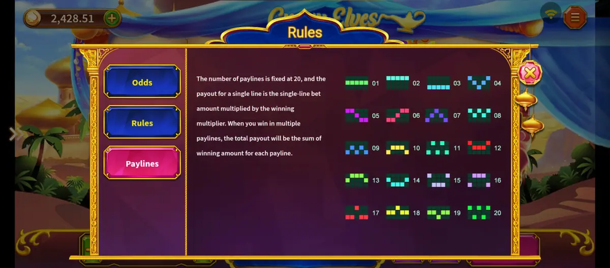 Crazy Elves Paylines Crazy Elves Game Paylines showing fixed winning line patterns across the reels